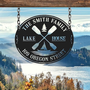 Custom Lake House Metal Sign, Family Lake House Sign, Personalized Family Name Sign, Lakehouse Decor, Home Decor, Lake House Gift