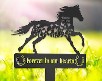 Custom Horse Memorial Sign, Horse Stake, Grave Markers, Horse Sign With Stake, Sympathy Sign, Remembrance Stake, Horse Lover Gift