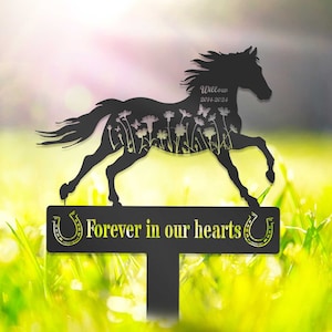 Aangepast bord paard gedenkteken, inzet paard, grafmarkeringen, bord paard met inzet, teken van medeleven, herdenkingsinzet, cadeau paardenliefhebber