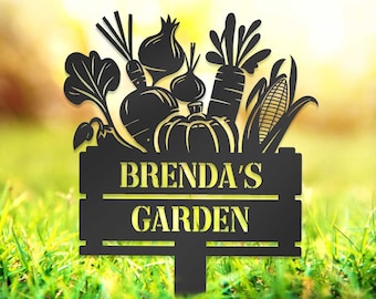 Personalized Garden Sign With Stakes, Custom Vegetable Garden Stake, Vegetables Sign, Gardeners Gift, Garden Decor, Gift for mom/ Grandma