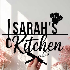 Custom Kitchen Metal Sign, Personalized Kitchen Sign, Custom Kitchen Wall Art, Home Kitchen Decor, Gift for Chef, Mom, or Baker