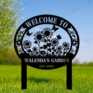 Custom Sunflower Garden Sign, Sunflower Metal Sign, Sunflower Decor, Outdoor Yard Decor, Garden, Porch, or Home Decor