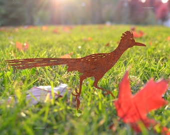 Cartello Roadrunner, decorazione da giardino Roadrunner, paletto Roadrunner, decorazioni da giardino, cartello da giardino, Roadrunner rustico, decorazioni per esterni