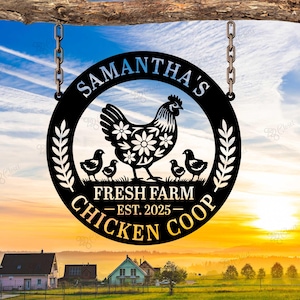Personalized Chicken Coop Sign, Farm Fresh Chicken Coop Sign, Hen House Decor, Chicken Coop Name Sign, Farmhouse Decor
