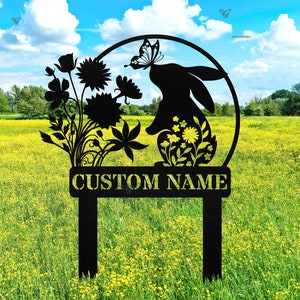 Custom Bunny Memorial Sign, Rabbit Metal Sign, Pet Grave Markers, Garden Decor, Memorial Rabbit Metal sign, Remembrance Stake, Pet Loss Gift