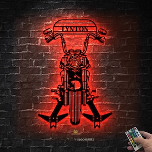 Soporte para casco de motocicleta personalizado, letrero de motocicleta personalizado con luces LED, regalo de motociclista, decoración de motocicleta, regalo de corredor, regalo para él