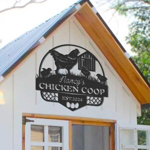 Custom Chicken Eggs Farmed Sign, Chicken Metal Sign, Personalized Chicken Coop Sign, Hen House Coop Sign, Farm Decor, Gift for Mom/Grandma