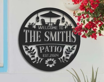 Personalized Metal Patio Sign, Custom Metal Backyard Sign, Outdoor Decor, Custom Family Last Name Sign, Poolside Sign, Backyard Decor