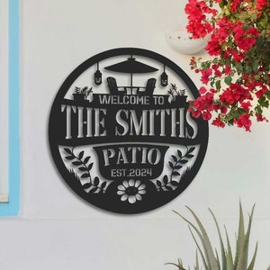 Personalized Metal Patio Sign, Custom Metal Backyard Sign, Outdoor Decor, Custom Family Last Name Sign, Poolside Sign, Backyard Decor