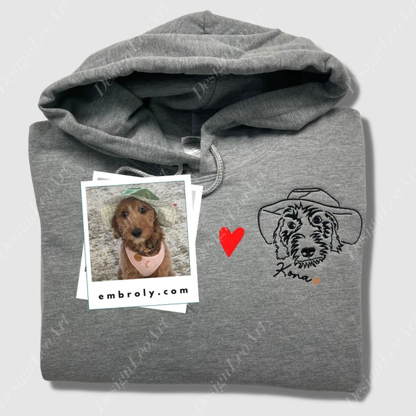 Dog Embroidery Sweatshirt Etsy