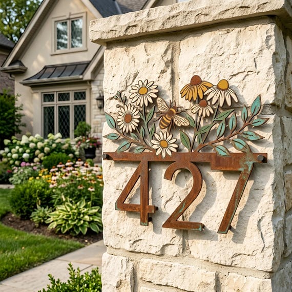 Personalized Address Sign – Custom Metal Plaque – Outdoor Use – Multiple Colors & Sizes – Rust-Proof & Fade-Resistant – Great Housewarming Gift