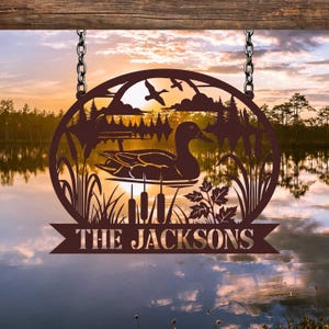 Personalized Duck Hunting Metal Sign, Mallard Duck Hunting Sign, Hunting Cabin Sign, Hunter Gift, Outdoor Decor, Lake House Decor