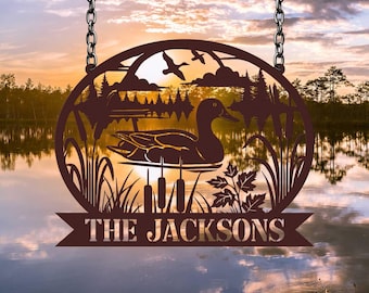 Personalized Duck Hunting Metal Sign, Mallard Duck Hunting Sign, Hunting Cabin Sign, Hunter Gift, Outdoor Decor, Lake House Decor
