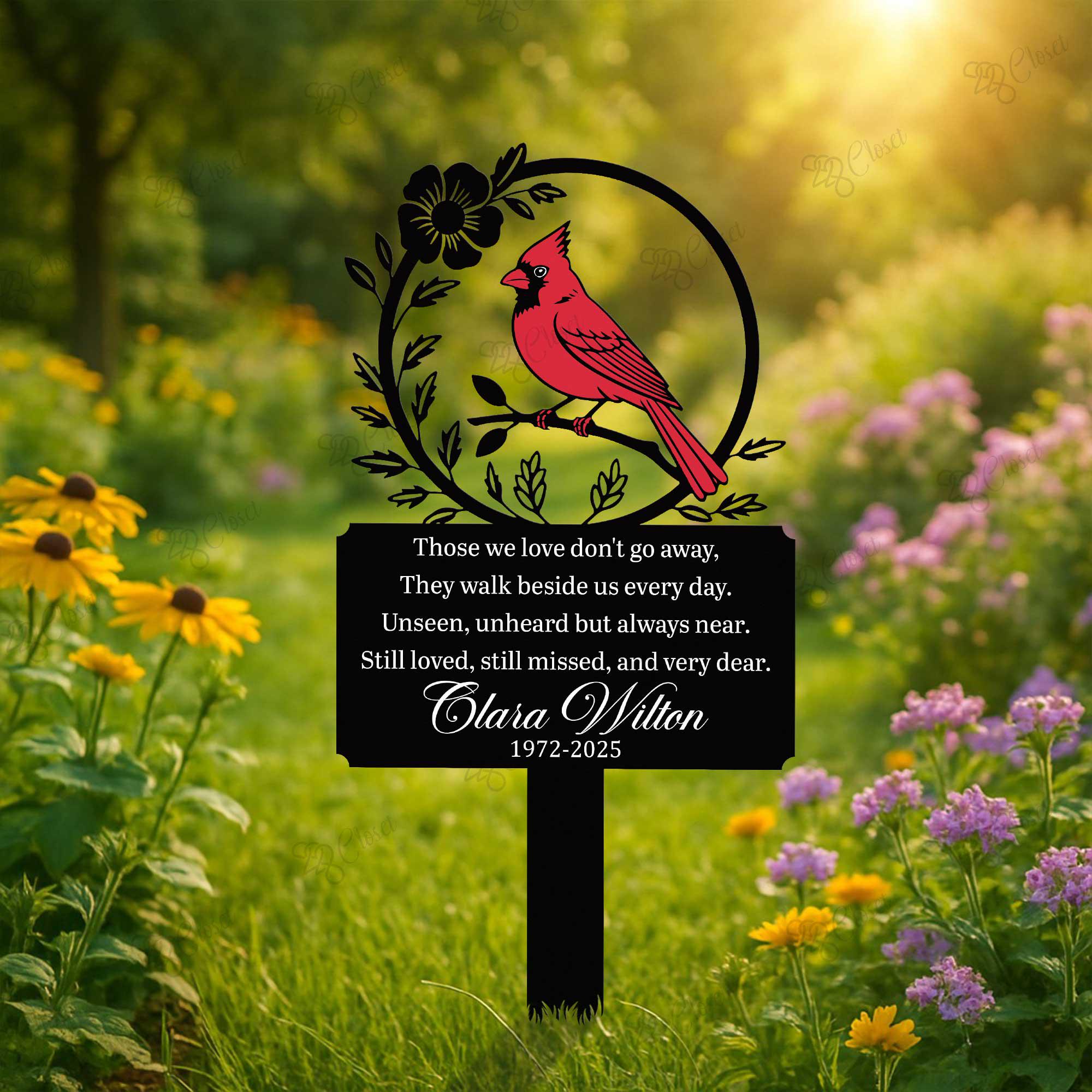Custom Cardinal Memorial Cross Sign, Cardinal Memorial, Grave Cross ...