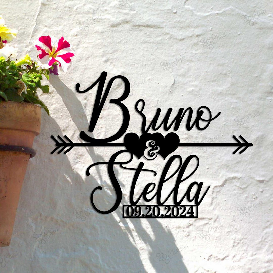 Custom Wedding Anniversary Gift, Personalized Couple Name Sign ...