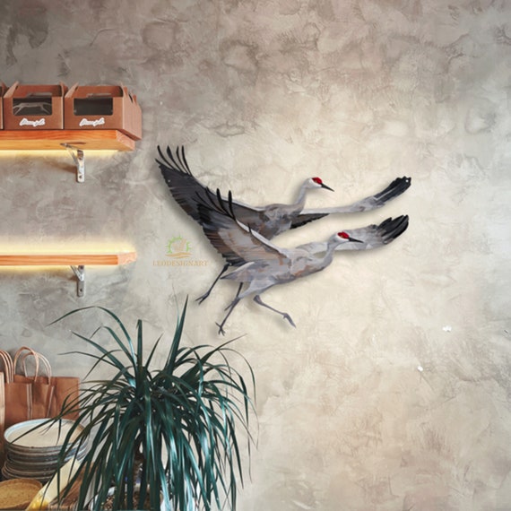 Sandhill Crane Metal Wall Art, Sandhill Crane Metal Sign, Vintage