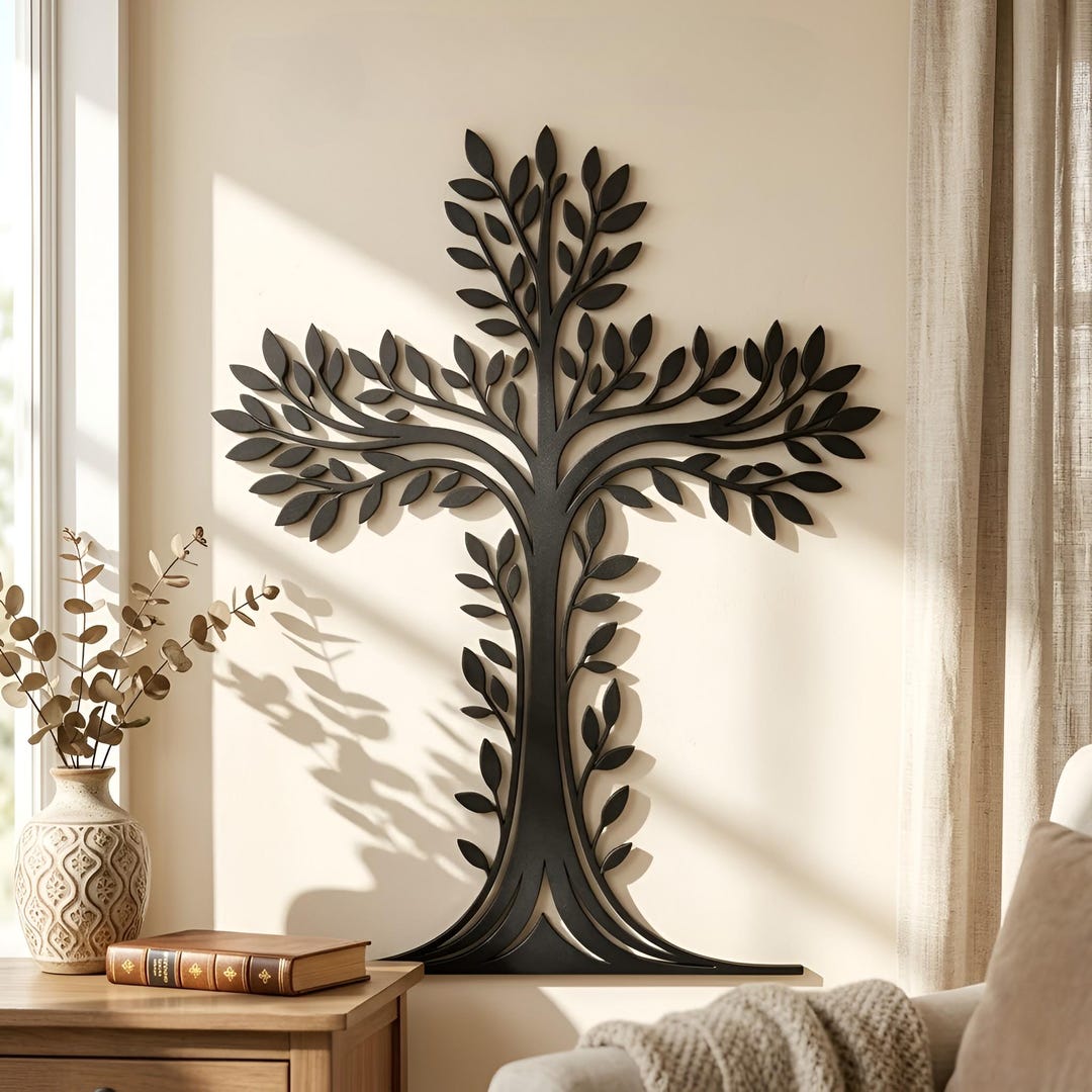 Tree of Life Cross Metal Wall Art, Tree of Life Cross Metal Sign,tree ...