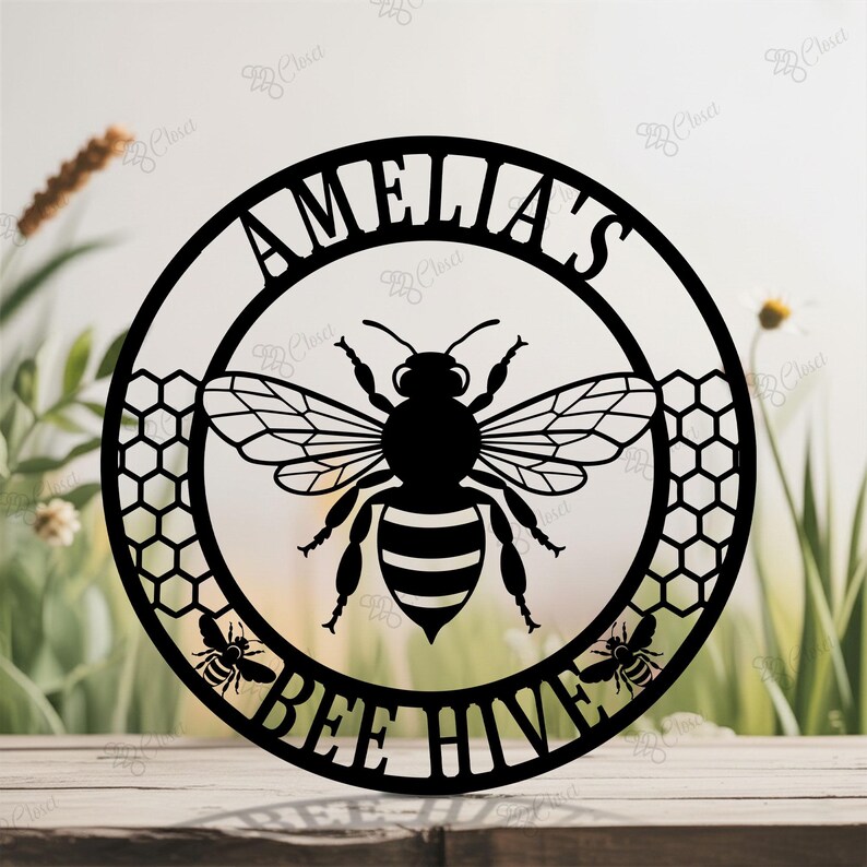 Metal Bee Sign Personalized Honey Bee Metal Sign: Custom Apiary Farmhouse Decor - Etsy