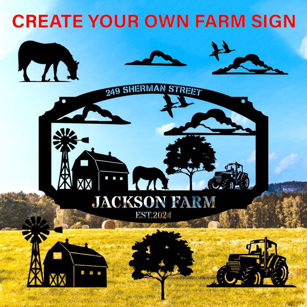 Personalized Your Metal Farm Sign, Farmhouse Metal Sign, Custom Ranch ...