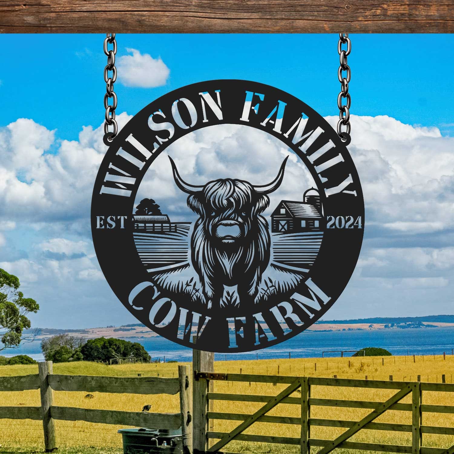 The Cheeky Visitor: Vintage High Land Cow Sign, Farmhouse Appeal, 15