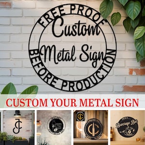 Custom Metal Logo Sign, Personalized Business Sign, Commercial Sign, Storefront Sign, Outdoor Decor, Bar, Store, Office Sign