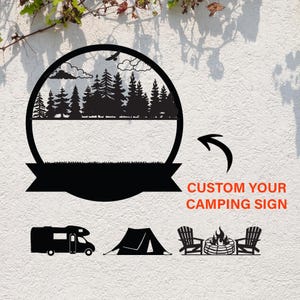 Personalized RV Trailer Metal Sign, Custom Camping Metal Sign, Campsite Sign, Campsite Yard Sign, Camping Gift, Campsite Sign, Outdoor Decor