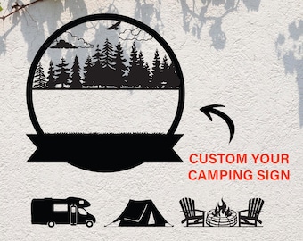 Personalized RV Trailer Metal Sign, Custom Camping Metal Sign, Campsite Sign, Campsite Yard Sign, Camping Gift, Campsite Sign, Outdoor Decor