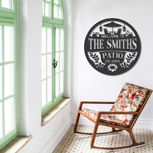 Personalized Metal Patio Sign, Custom Metal Backyard Sign, Outdoor ...