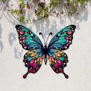 Multi-Color Butterfly Metal Sign, Butterfly Sign, Colorful Butterfly, Butterfly Decor, Butterfly Lover Gift, Garden Decor, Garden Gift