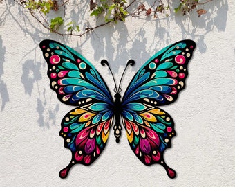 Multi-Color Butterfly Metal Sign, Butterfly Sign, Colorful Butterfly, Butterfly Decor, Butterfly Lover Gift, Garden Decor, Garden Gift