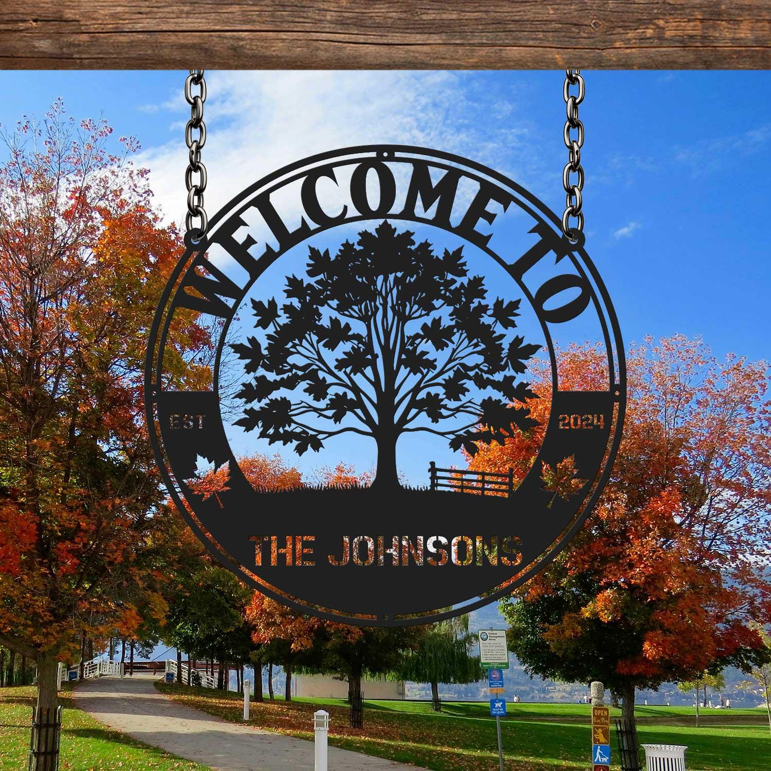 Custom Tree Signage Personalized Maple Tree Metal Sign, Maple Tree Wall Art, Custom Family ...