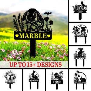 Personalisierte Kaninchen Gedenk Gartenstecker, benutzerdefinierte Kaninchen Gartenschild, Kaninchen Grabstein, Kaninchen Gartenstecker, Haustier Verlust Geschenk