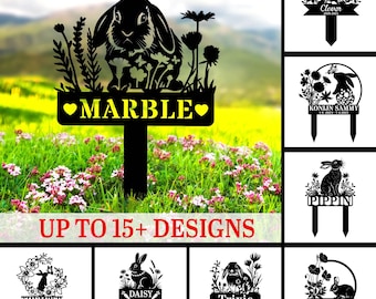 Personalized Bunny Memorial Garden Stake, Custom Rabbit Garden Sign, Rabbit Grave Marker, Bunny Garden Stake, Pet Loss Gift