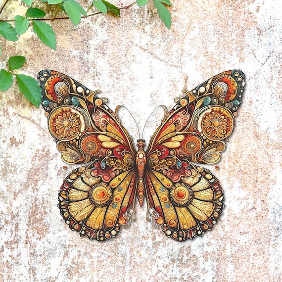 Colors Butterfly Metal Garden Sign, Colorful Butterfly, Monarch butterfly, Fairy Garden Decor, Gardener Gift, Yard Art, Butterfly Wall Art