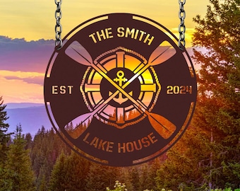Personalized Lake House Metal Sign, Family Lake House Sign, Custom Last Name Sign, Lakehouse Decor, Home Decor, Lake House Gift