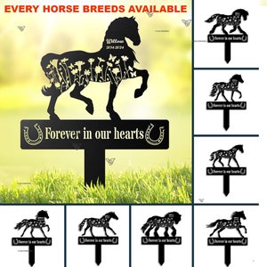 Aangepaste herdenkingsstaak paard, bord paardenras, grafmarkeringen huisdier, bord paard met inzet, bord voor medeleven, herdenkingsbord, bord Mustang
