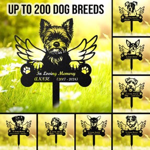 Dog Memorial Garden Metal Stake Custom, Personalized Dog Memorial Gift, Pet Grave Marker, Loss of Dog Sympathy Gift, Dog Remembrance Stake