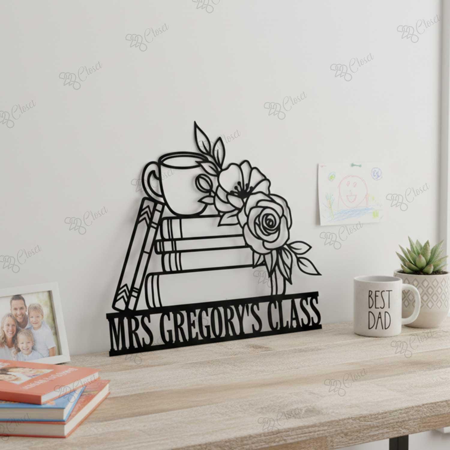 Study Table Signs For Library Custom Metal Library Sign, Personalized Reading Room Decor, Book Lover ...