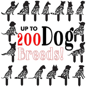 Personalized Dog Memorial Stake, Metal Stake, Dog Breed Metal Sign, Dog Grave Marker, Custom Dog Garden Stake Sign, Pet Loss Gift