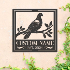 Custom Pigeon Metal Wall Art, Pigeon Metal Sign, Pigeon Bird Sign, Birds Metal Sign, Bird Lover Gift, Home decor, Housewarming Gift