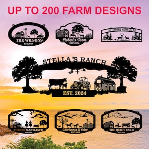 Personalized Metal Farm Sign, Custom Every Farm Sign, Large Farm Sign, Farmville Metal Sign, Farm Gate Sign, Farm Sign with Dog, Cat, Cow