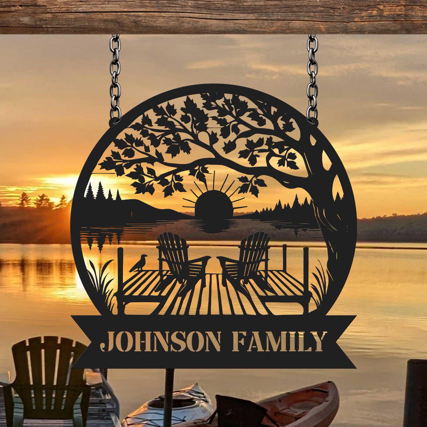 Custom Lake House Name Sign, Personalized Lake House Metal Sign ...