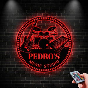 Custom Musical Instruments Metal Wall Art With Led Lights,Music Room Metal Sign,Musical Instruments Wall Art,Music Studio Wall Decor