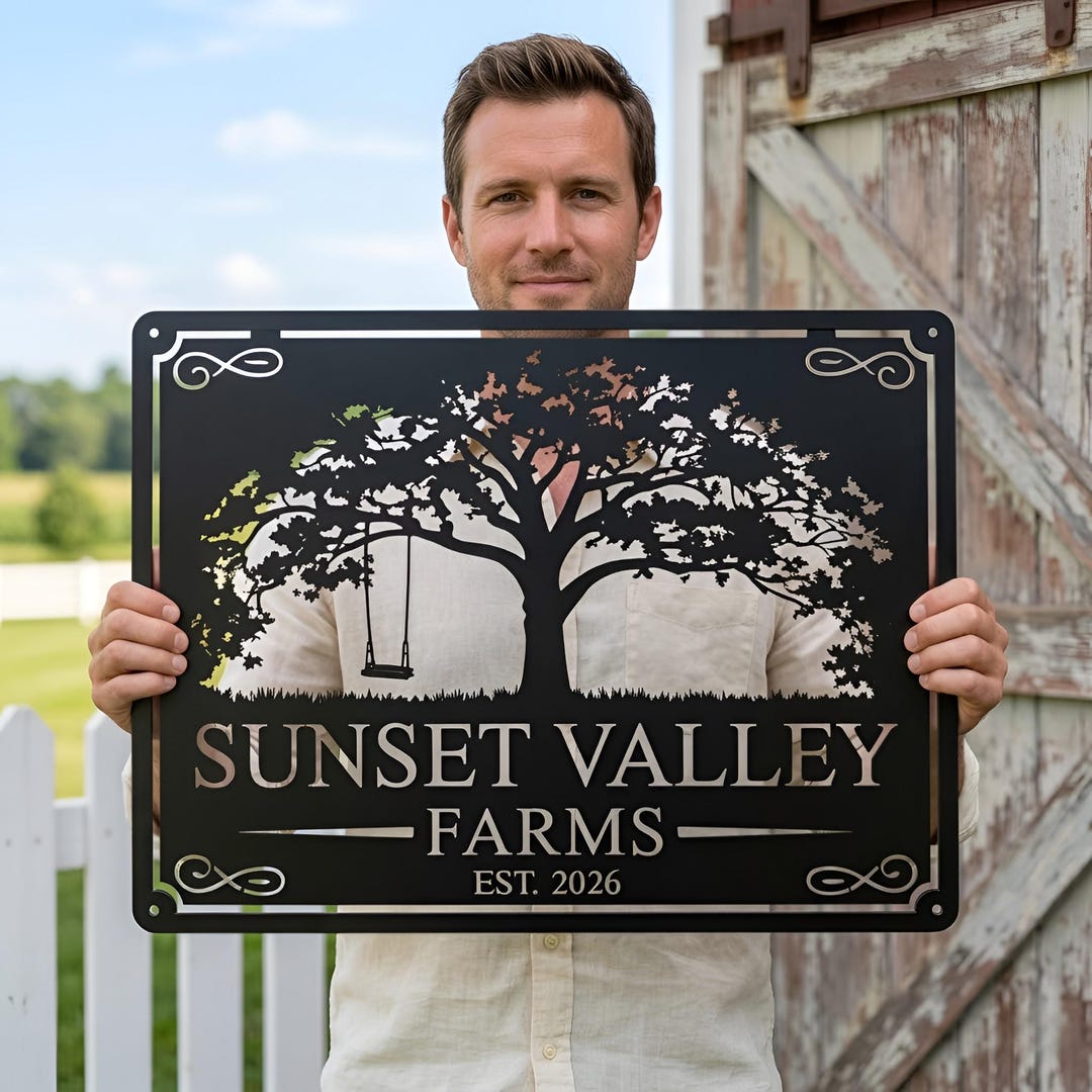Personalized Tree Farm Metal Sign, Custom Family Ranch Plaque, Tree ...