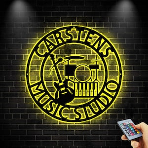 Custom Music Room Metal Sign,Musical Instruments Wall Art,Personalized Music Lover Name Sign,Music Studio Wall Decor Sign,Musician Gift