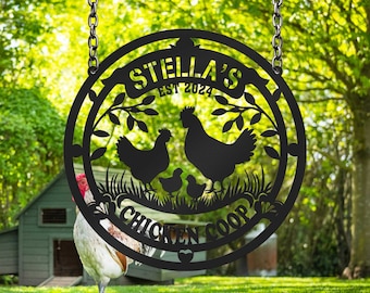 Personalized Chicken Coop Metal Sign, Hen House Coop Sign, Our Little Coop Sign, Custom Chicken Coop Sign, Nana Gift, Farm Name Metal Sign