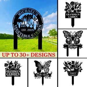 Personalized Garden Metal Stake, Custom Garden Name Sign, Gift for Gardener, Vegetable / Flower Garden Sign, Outdoor Garden Stake