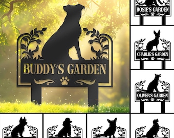 Custom Metal Pet Memorial Garden Sign, Metal Stake, Dog Garden Sign, Pet Grave Markers, Dog Loss Gifts, Remembrance Stake, Dog Lover Gift