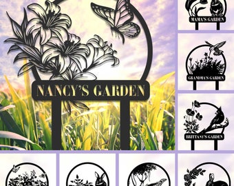 Custom Your Garden Sign, Personalized Garden Stake, Metal Garden Sign, Gardener Name Sign, Gardener Gift, Yard Decor, Gift for Mom/ Grandma