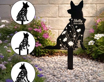 Aangepaste herdenkingspaal Australian Cattle Dog: gepersonaliseerde grafmarkering voor honden met naam